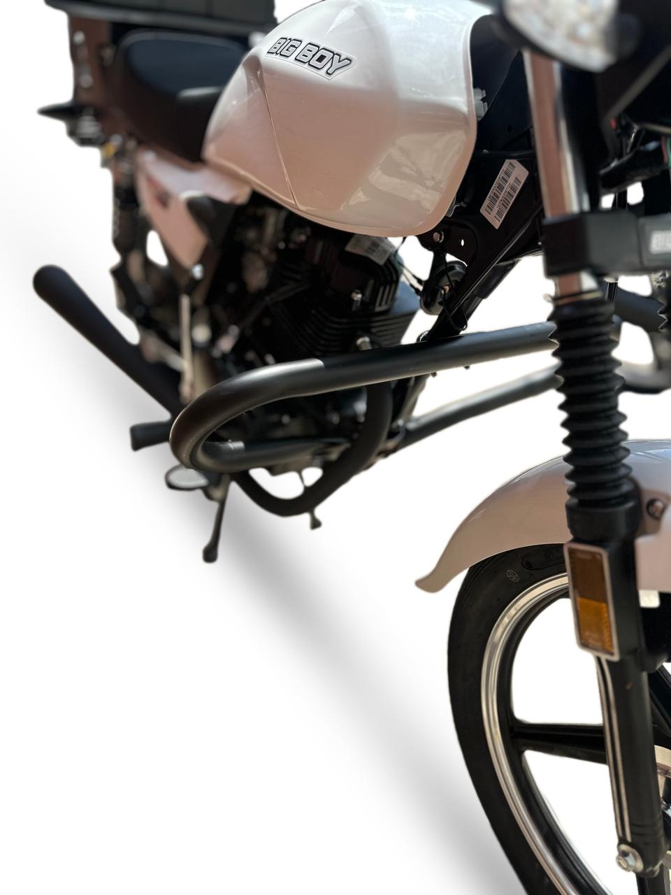 Engine crash bar fitted to the bike